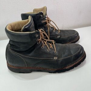 Georgia Boots Leather  Mens 12M Work Black Lace Up 6'' Vibram Outdoor Bikercore